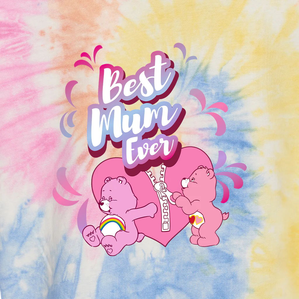 Care Bears Classic Best Mum Ever Womens Tie Dye Hoodie - Image 5