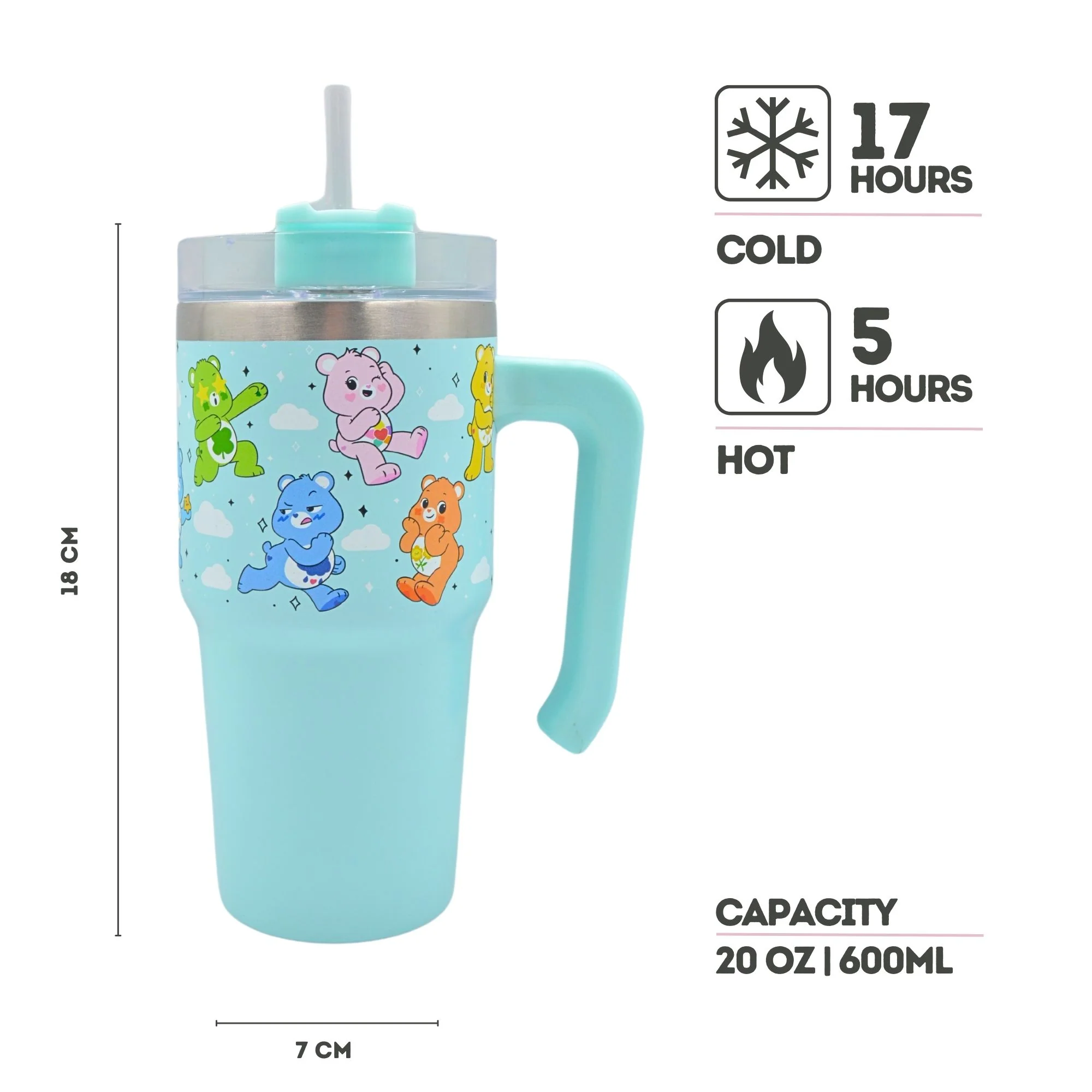 Care Bears - Cloud all over print - 20oz Bradley Travel Cup - Image 4
