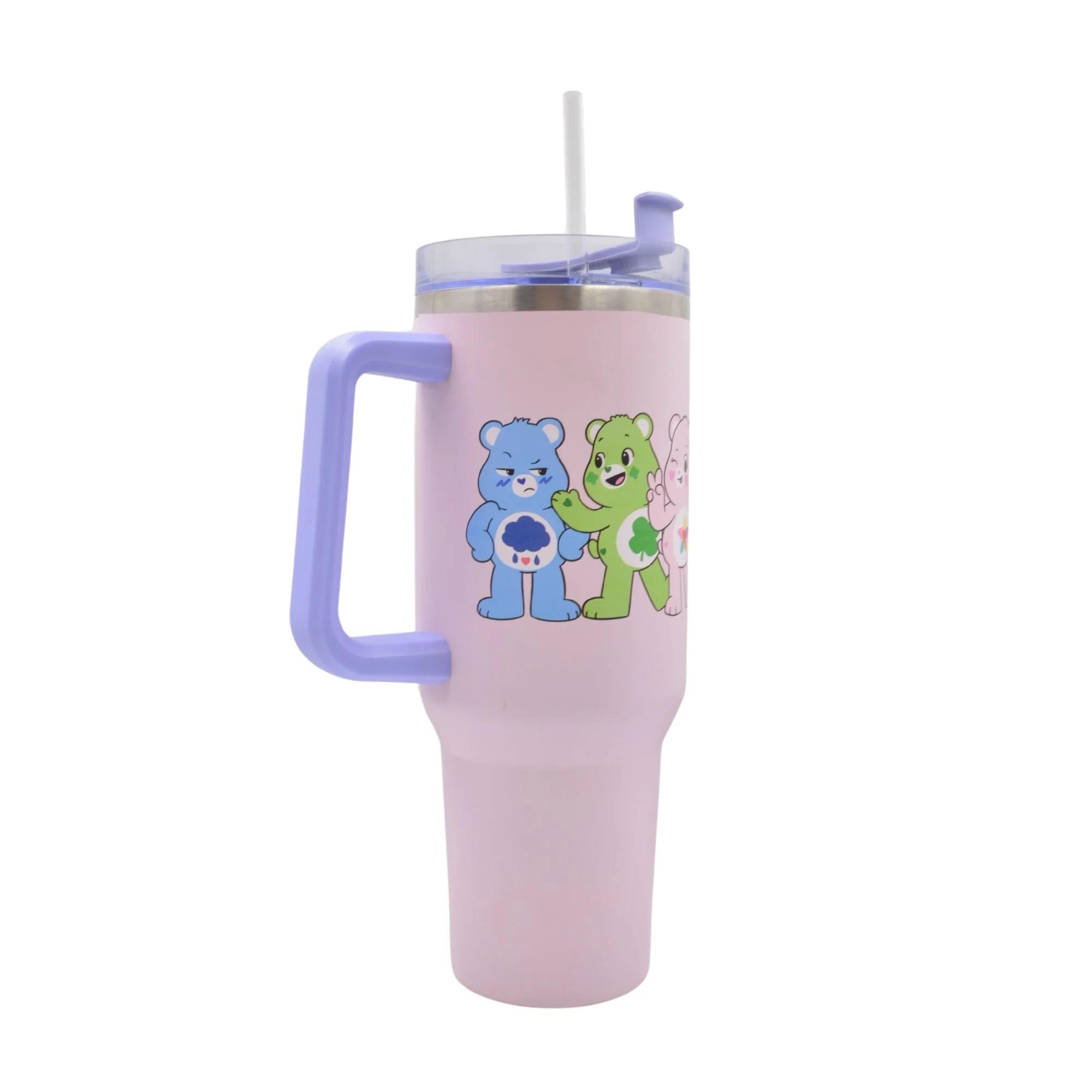 Care Bears - Friendship 40oz Insulated Tumbler Stainless Steel Cup with Straw and Handle - Image 4