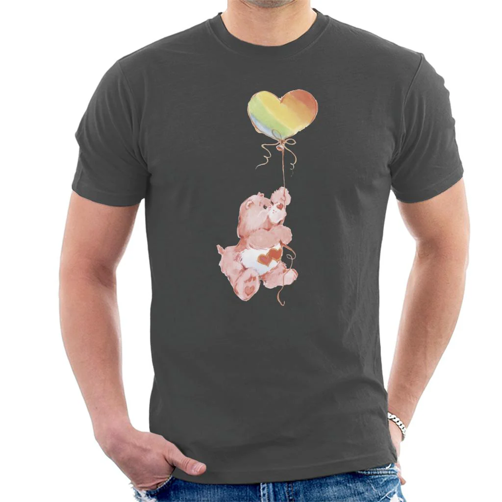 Love A Lot Bear Holding On To Rainbow Balloon Men's T-Shirt - Image 4