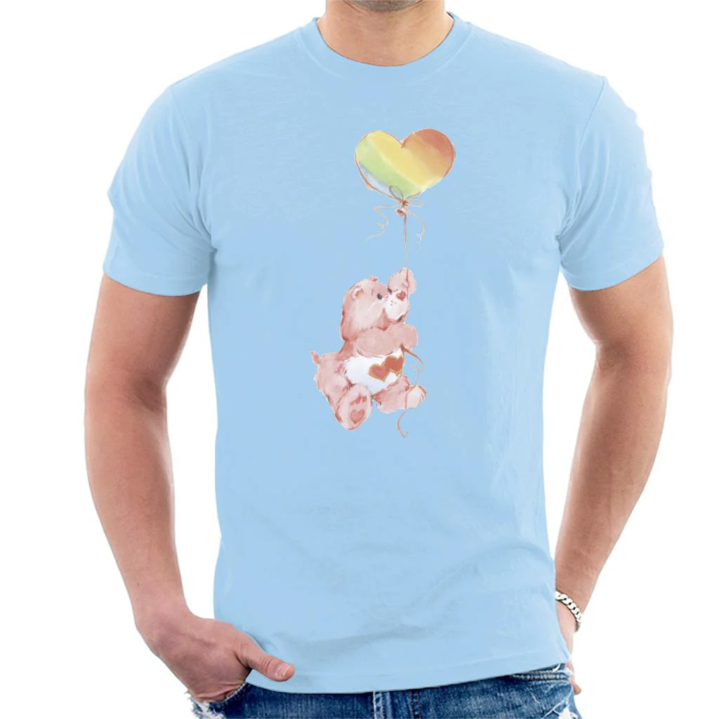 Love A Lot Bear Holding On To Rainbow Balloon Men's T-Shirt - Image 5