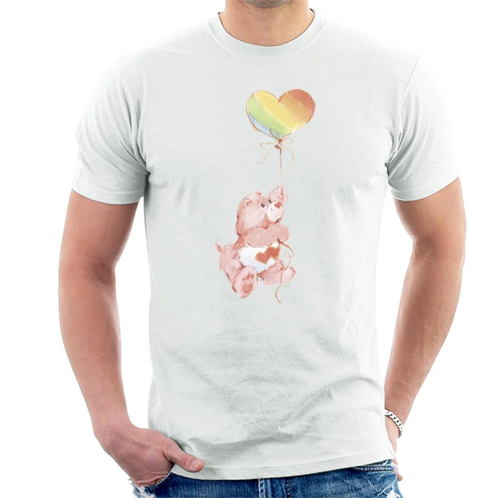 Love A Lot Bear Holding On To Rainbow Balloon Men's T-Shirt - Image 6