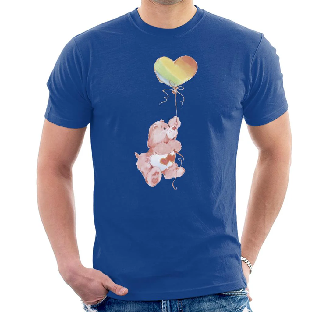Love A Lot Bear Holding On To Rainbow Balloon Men's T-Shirt - Image 7