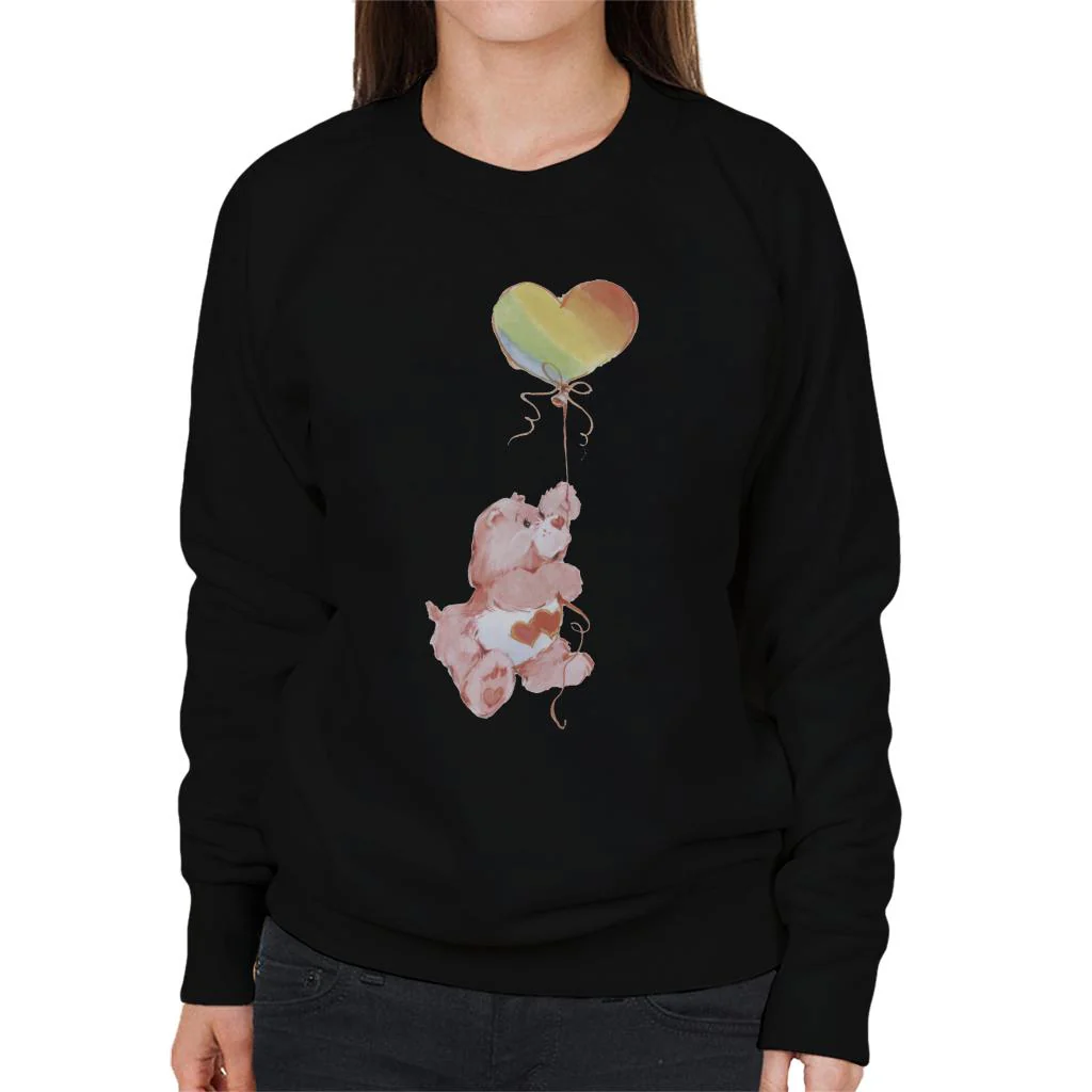 Love A Lot Bear Holding On To Rainbow Balloon Women's Sweatshirt - Image 3
