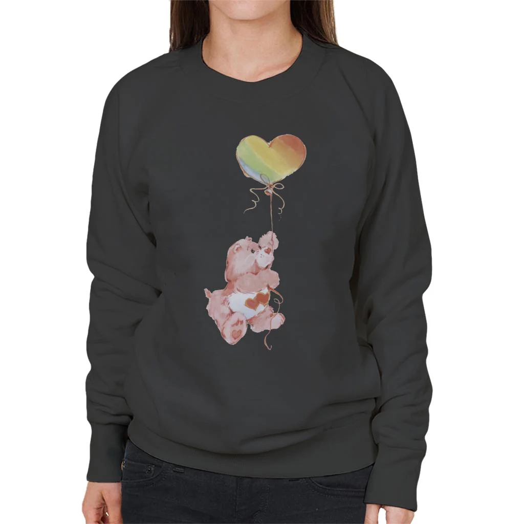 Love A Lot Bear Holding On To Rainbow Balloon Women's Sweatshirt - Image 4