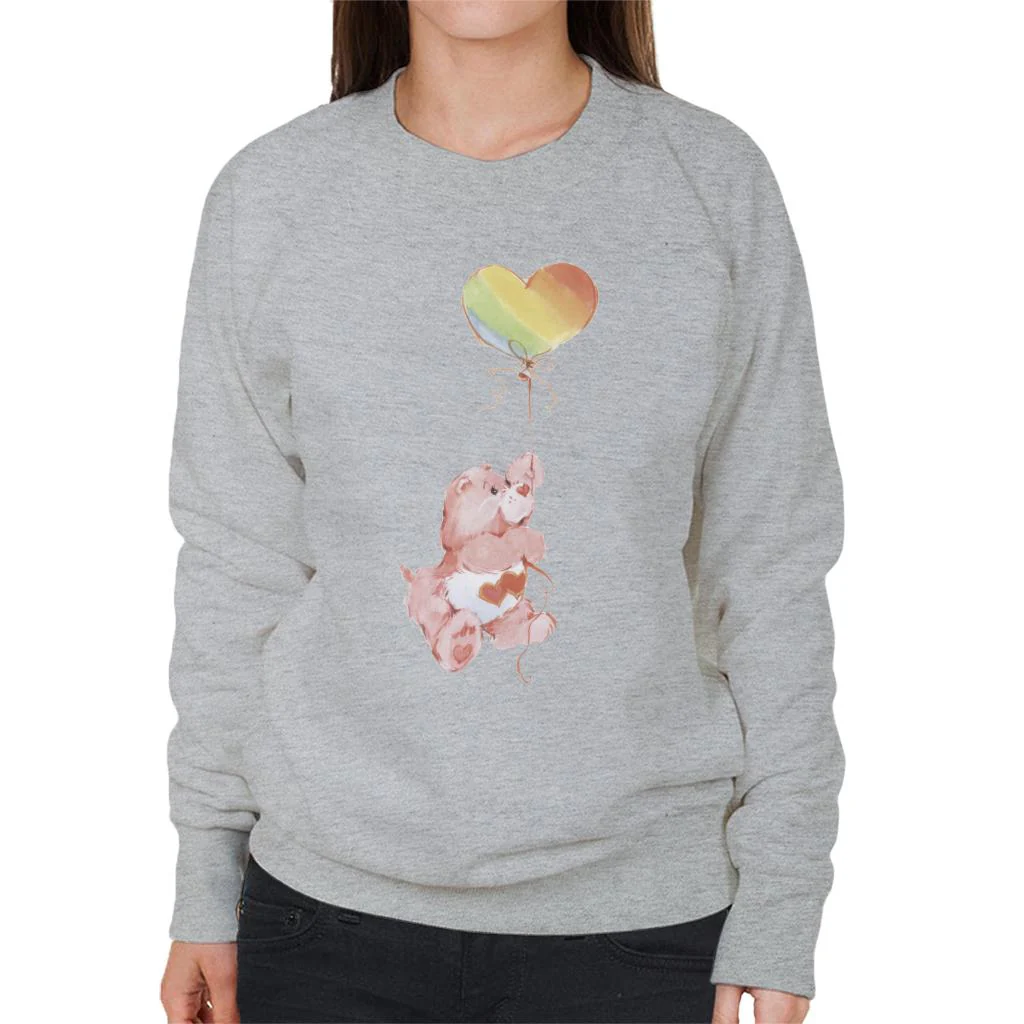 Love A Lot Bear Holding On To Rainbow Balloon Women's Sweatshirt - Image 5