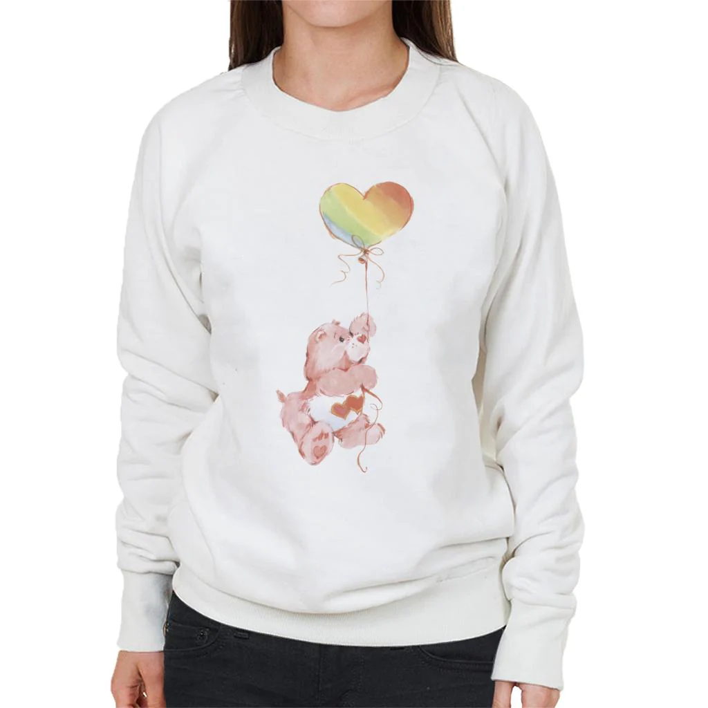 Love A Lot Bear Holding On To Rainbow Balloon Women's Sweatshirt - Image 6