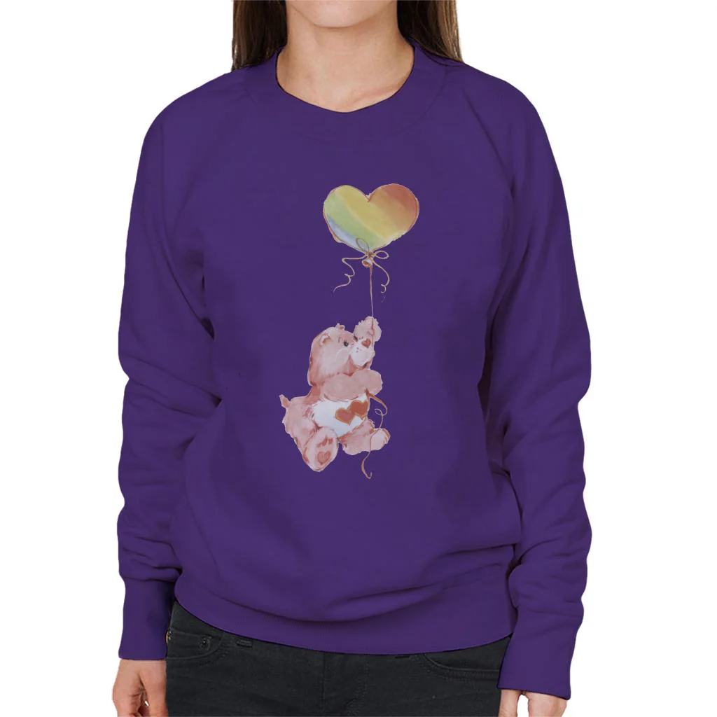 Love A Lot Bear Holding On To Rainbow Balloon Women's Sweatshirt - Image 8