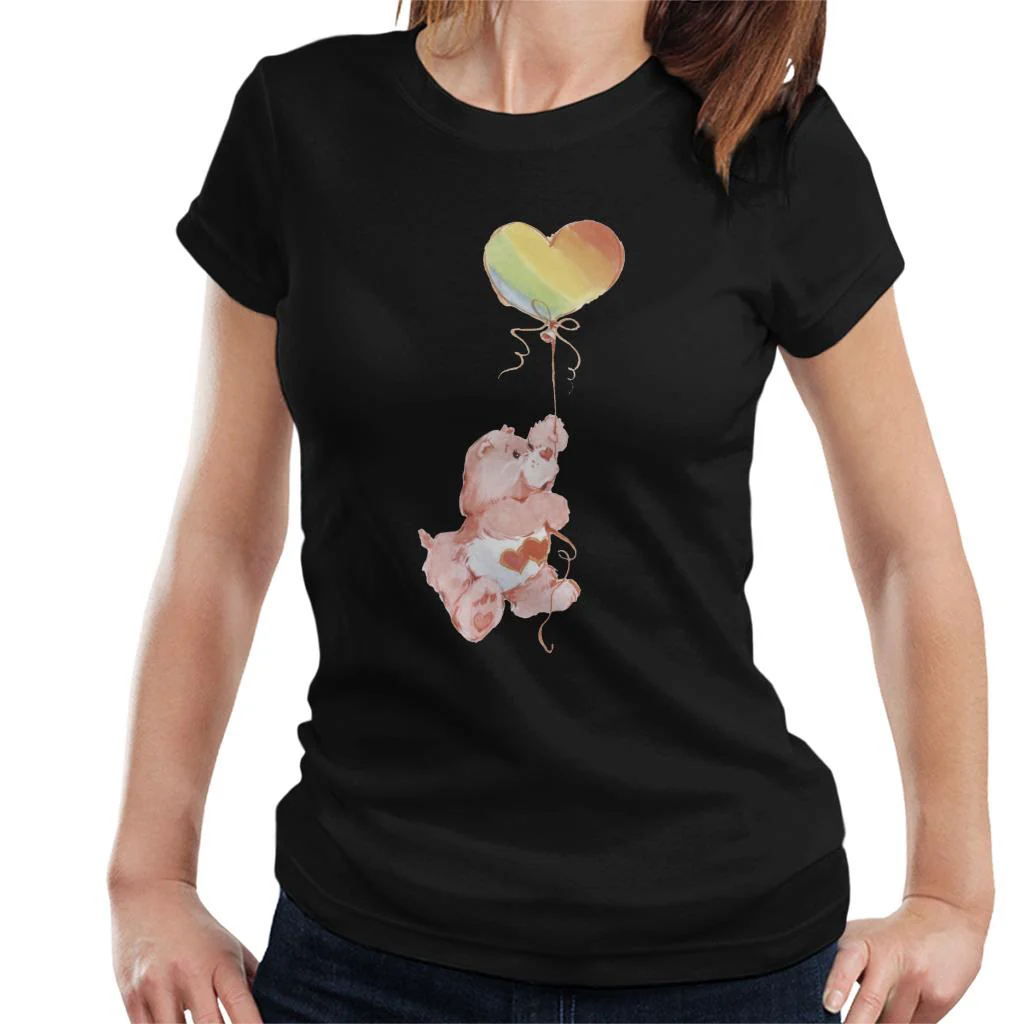 Love A Lot Bear Holding On To Rainbow Balloon Women's T-Shirt - Image 3
