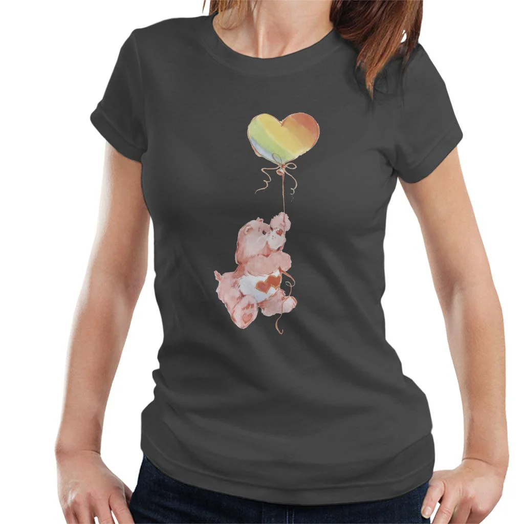 Love A Lot Bear Holding On To Rainbow Balloon Women's T-Shirt - Image 4