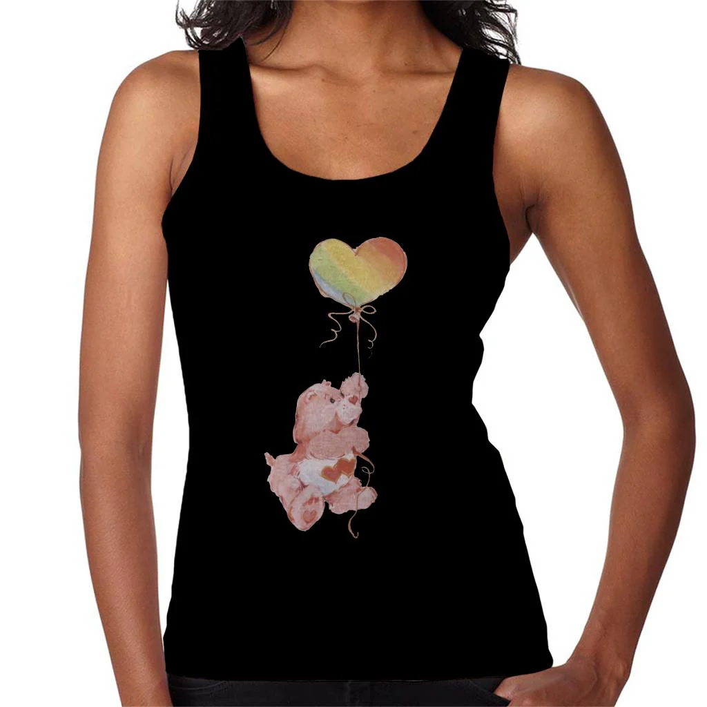 Love A Lot Bear Holding On To Rainbow Balloon Women's Vest - Image 3
