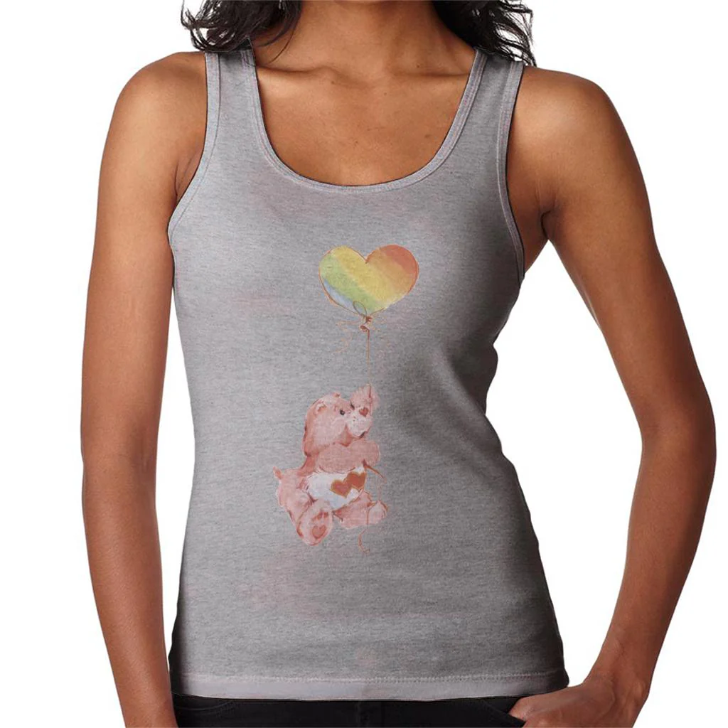 Love A Lot Bear Holding On To Rainbow Balloon Women's Vest - Image 4