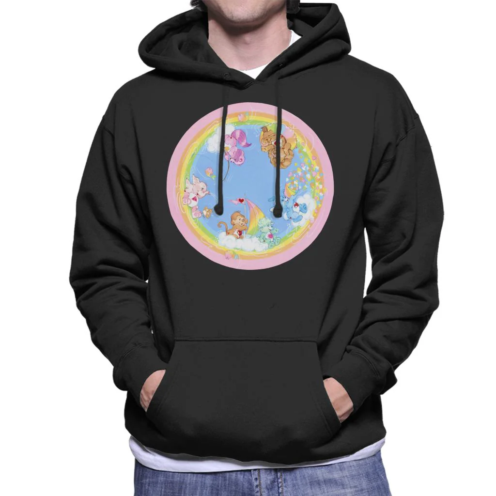 Playful Heart Monkey Rainbow Cloud Boat Men's Hooded Sweatshirt - Image 2