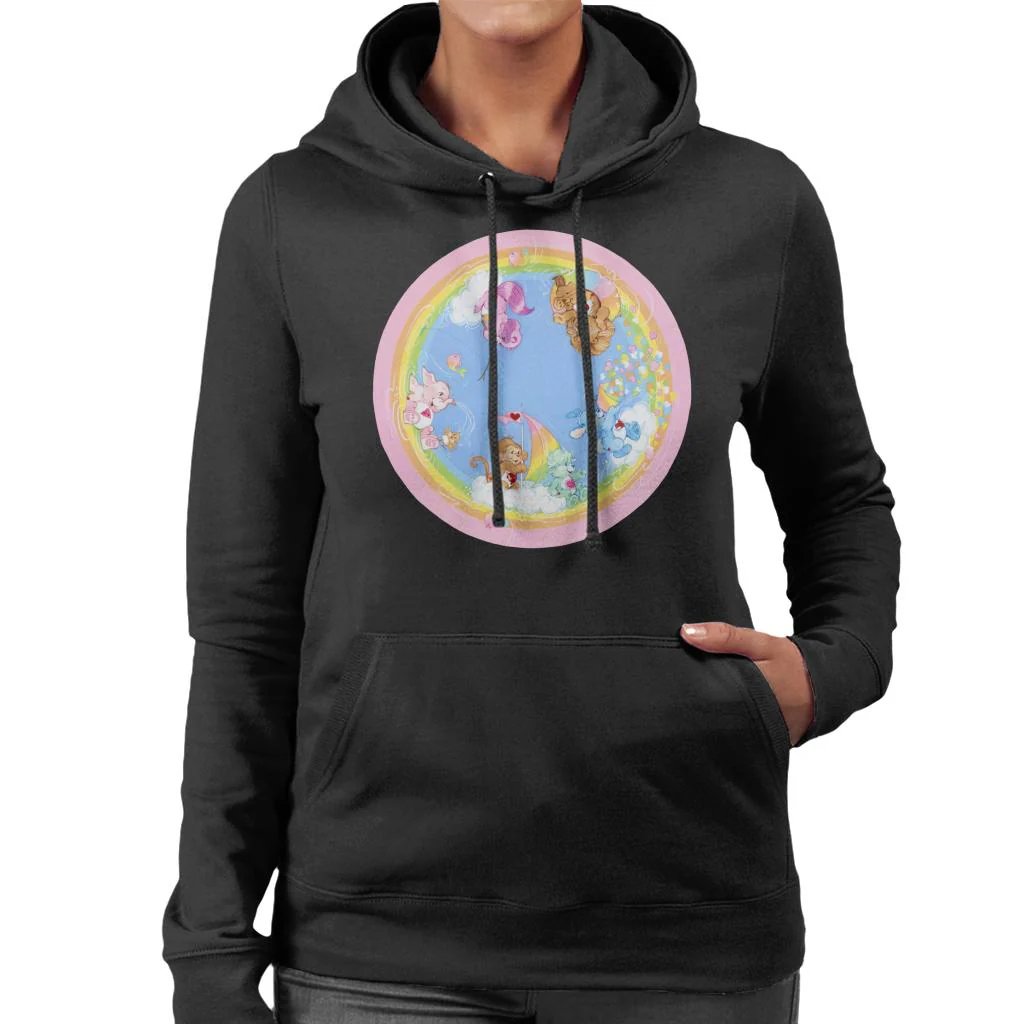 Playful Heart Monkey Rainbow Cloud Boat Women's Hooded Sweatshirt - Image 3