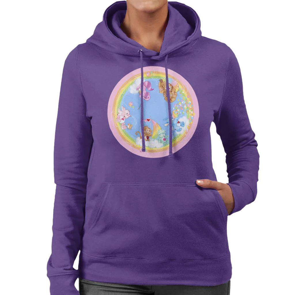 Playful Heart Monkey Rainbow Cloud Boat Women's Hooded Sweatshirt - Image 4