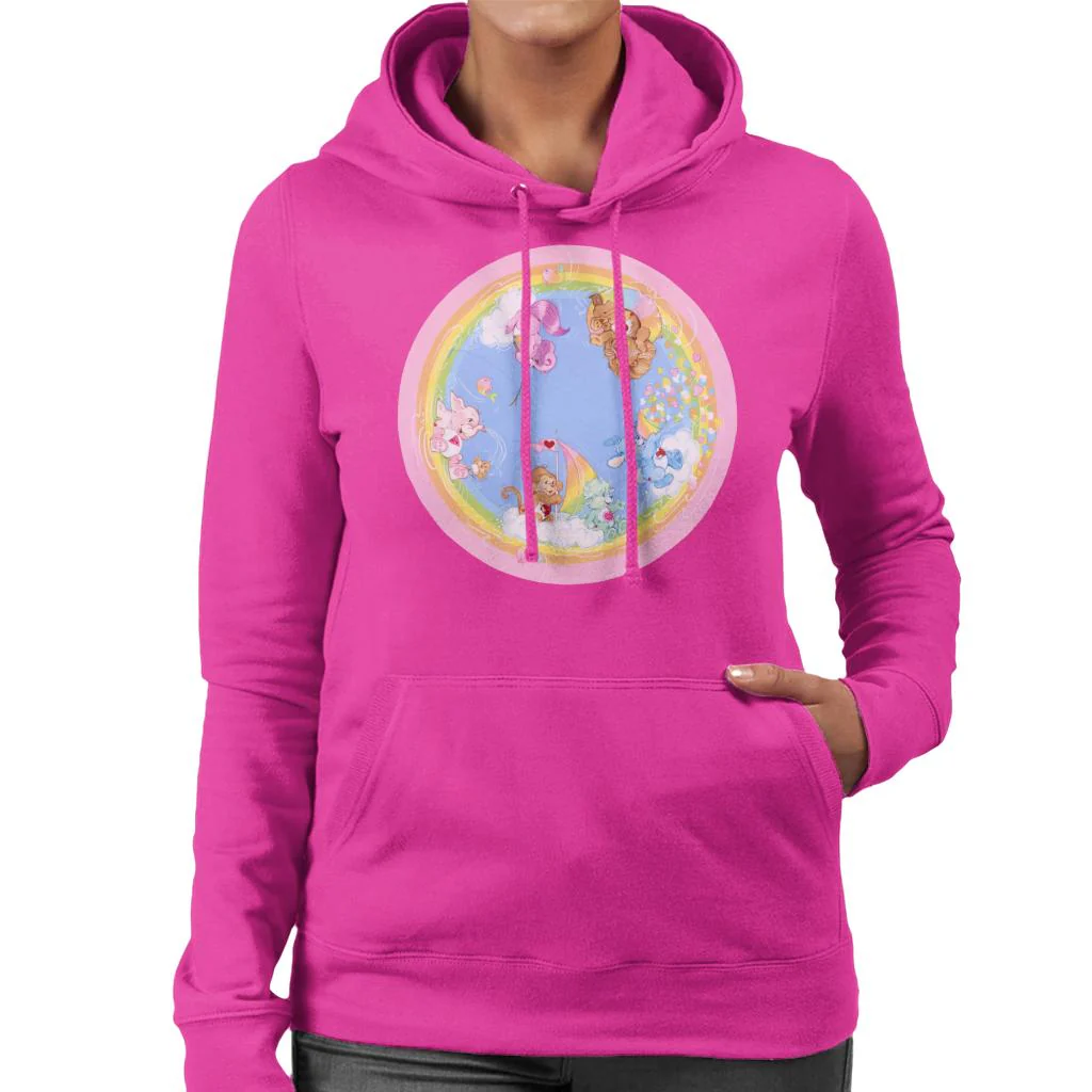 Playful Heart Monkey Rainbow Cloud Boat Women's Hooded Sweatshirt - Image 5