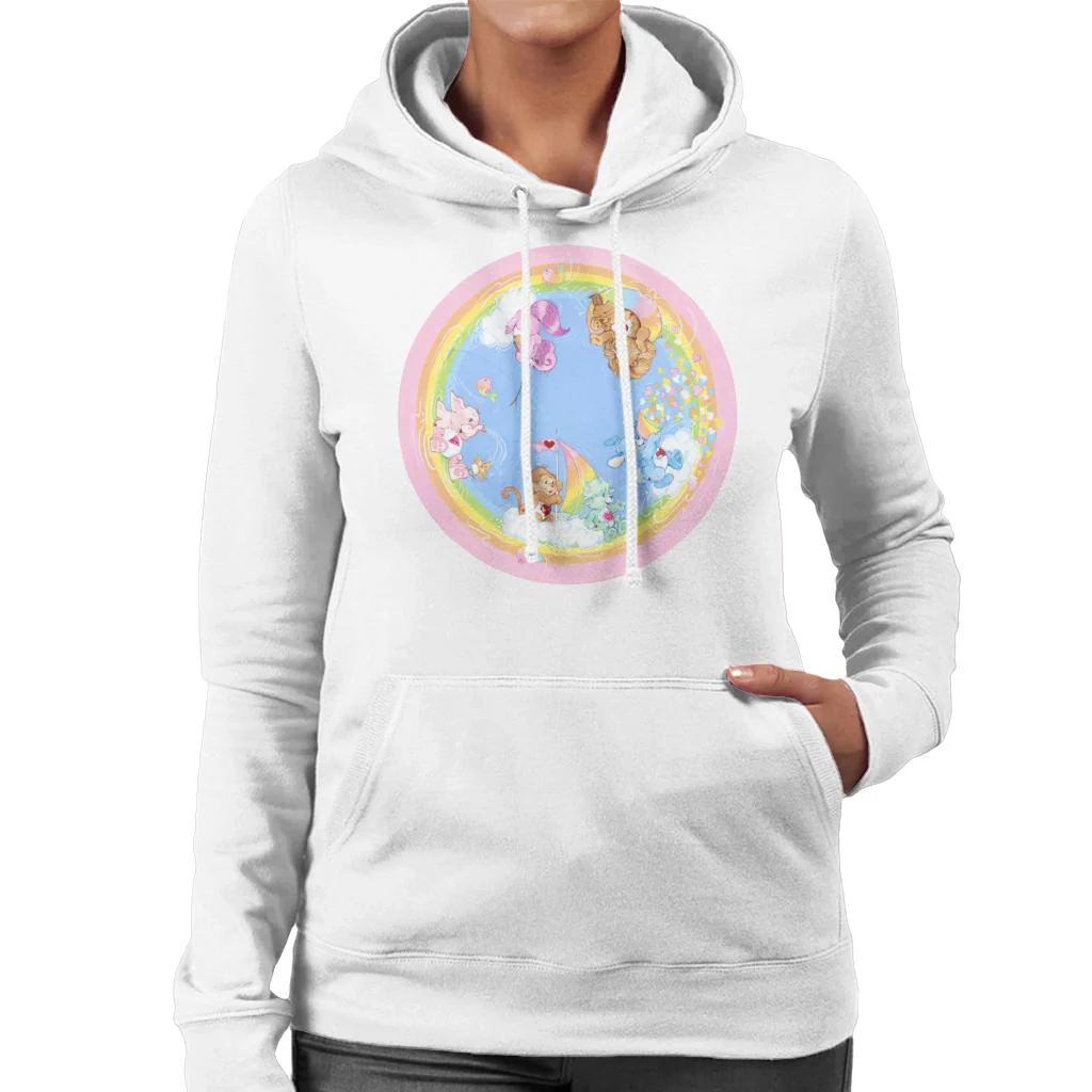 Playful Heart Monkey Rainbow Cloud Boat Women's Hooded Sweatshirt - Image 6