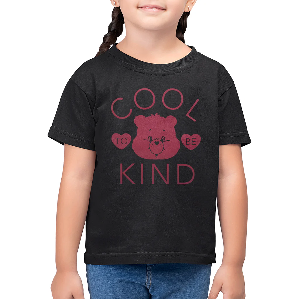 Tenderheart Bear Cool To Be Kind Pink Flock Kids T-Shirt - Image 6