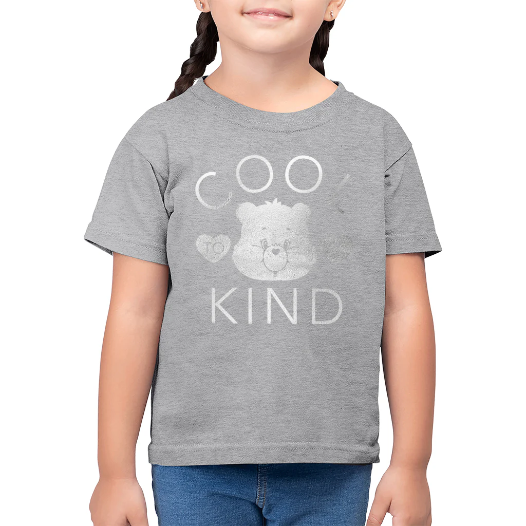 Tenderheart Bear Cool To Be Kind Silver Foil Kids T-Shirt - Image 4
