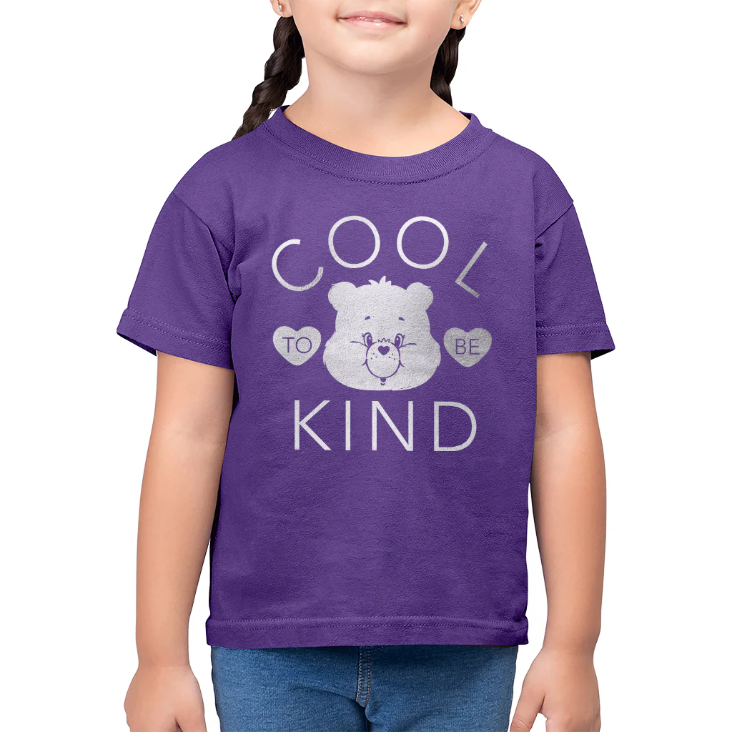 Tenderheart Bear Cool To Be Kind Silver Foil Kids T-Shirt - Image 6