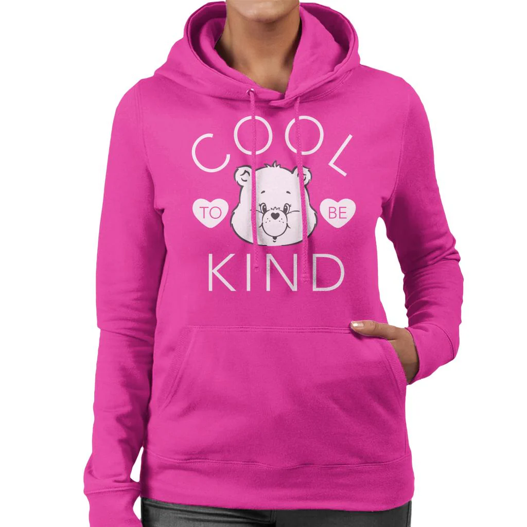 Tenderheart Bear Cool To Be Kind White Text Women's Hooded Sweatshirt