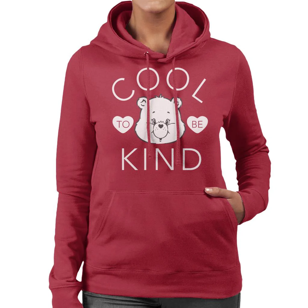 Tenderheart Bear Cool To Be Kind White Text Women's Hooded Sweatshirt - Image 2
