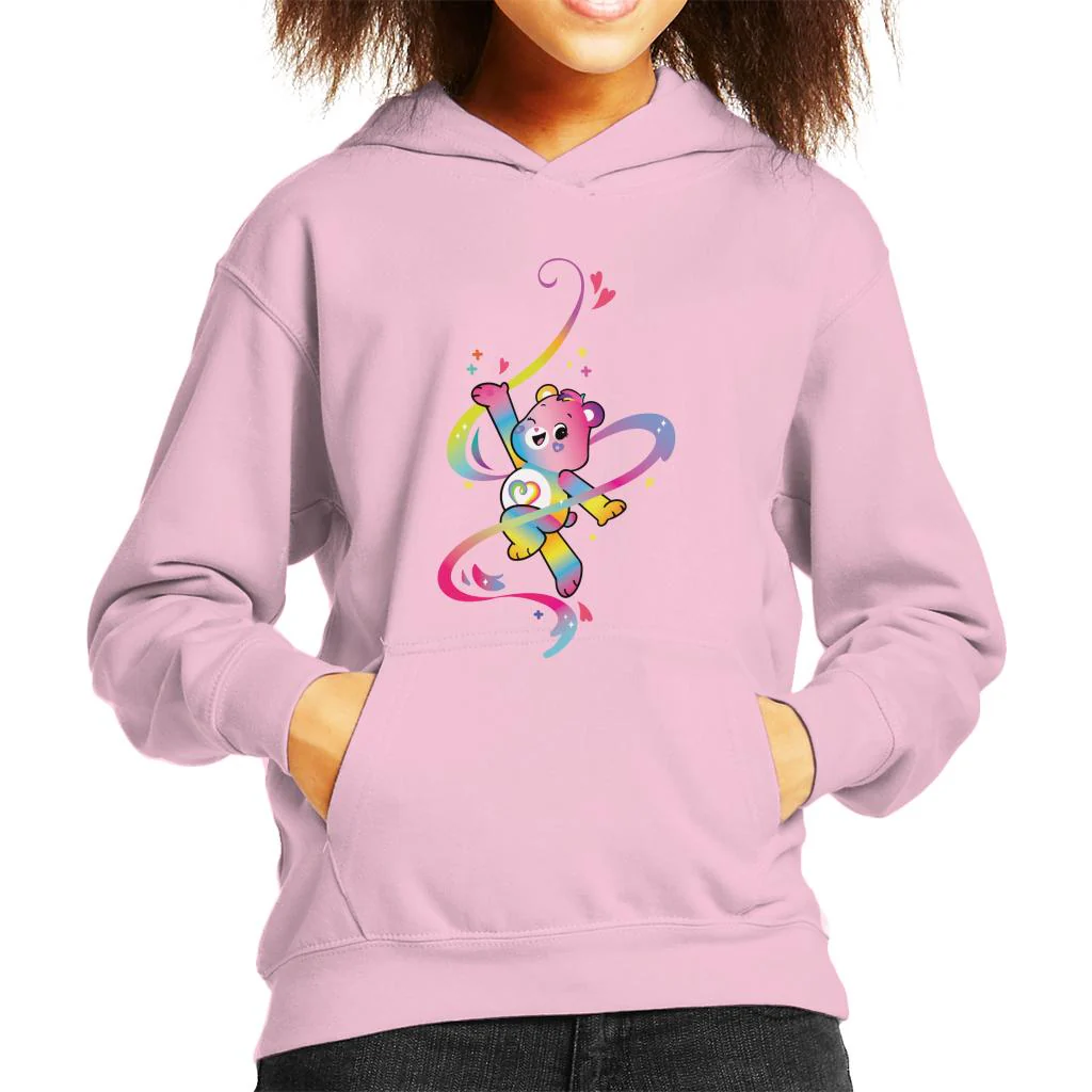 Togetherness Bear Rainbow Kids Hooded Sweatshirt
