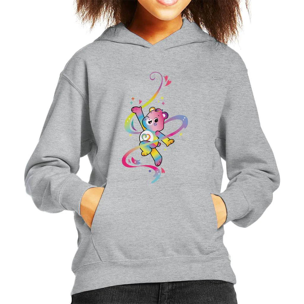 Togetherness Bear Rainbow Kids Hooded Sweatshirt - Image 3