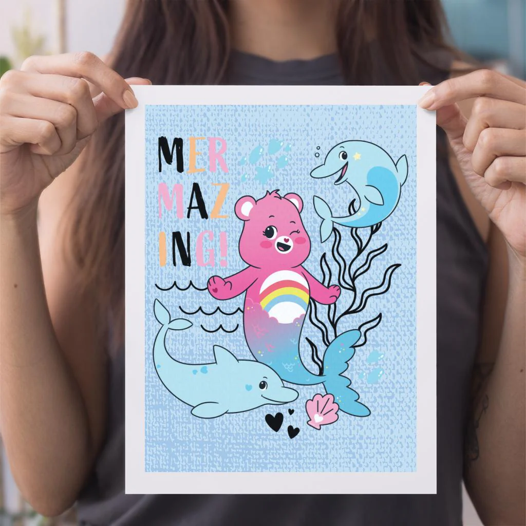 Unlock The Magic Cheer Bear Mermazing A4 Print - Image 3