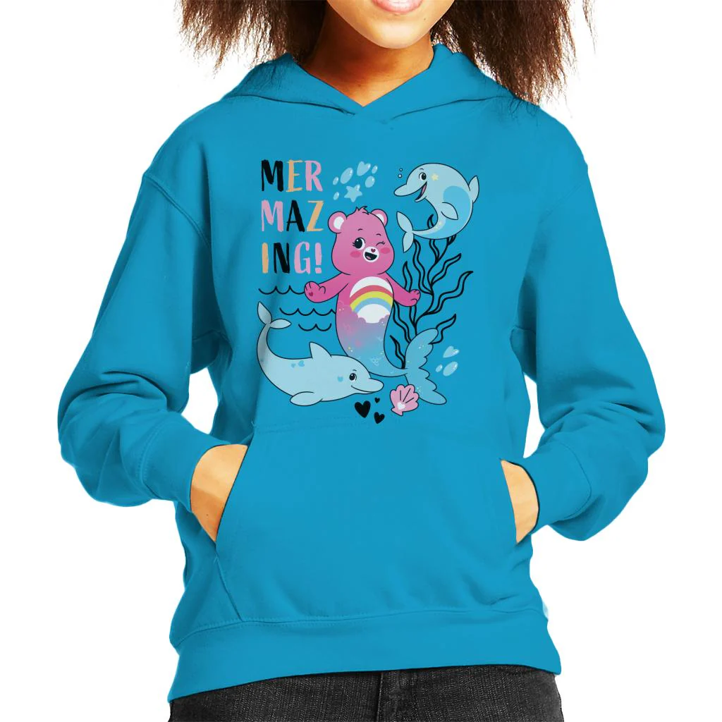 Unlock The Magic Cheer Bear Mermazing Kids Hooded Sweatshirt - Image 4