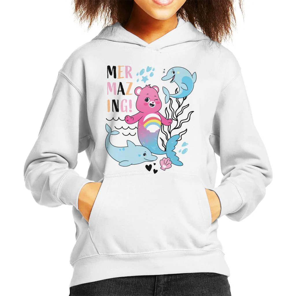 Unlock The Magic Cheer Bear Mermazing Kids Hooded Sweatshirt - Image 5