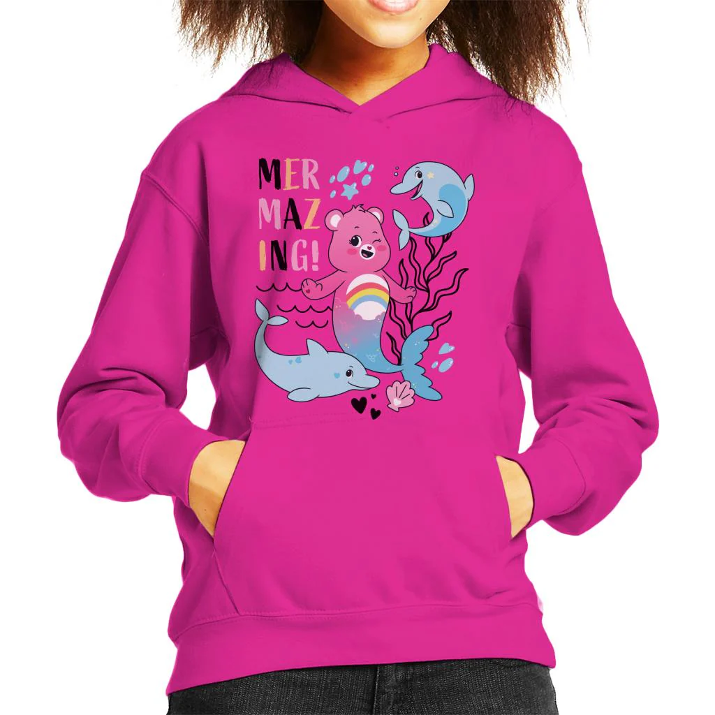 Unlock The Magic Cheer Bear Mermazing Kids Hooded Sweatshirt - Image 6