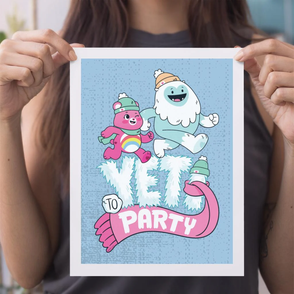 Unlock The Magic Christmas Yeti Party A4 Print - Image 3