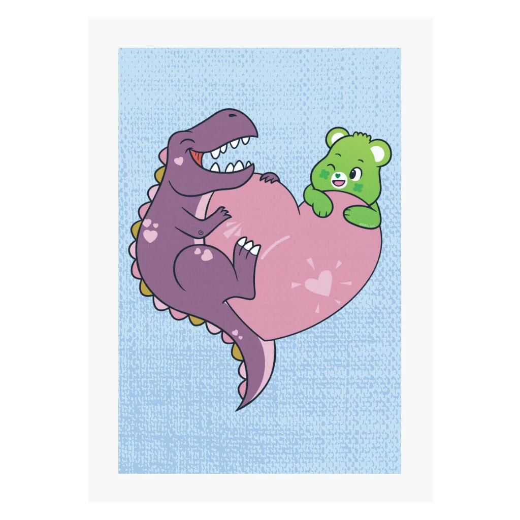 Unlock The Magic Good Luck Bear Dino Heart A4 Print - Image 5
