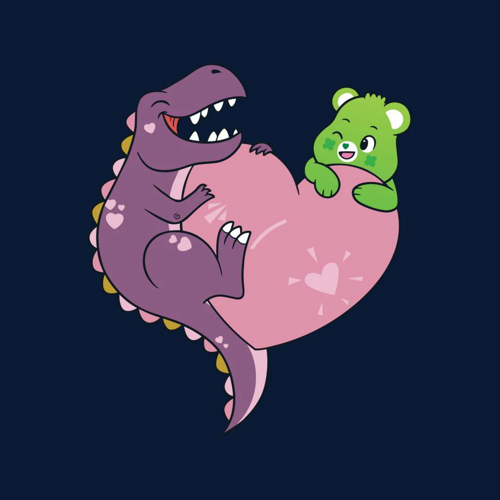 Unlock The Magic Good Luck Bear Dino Heart Kids T-Shirt - Image 3
