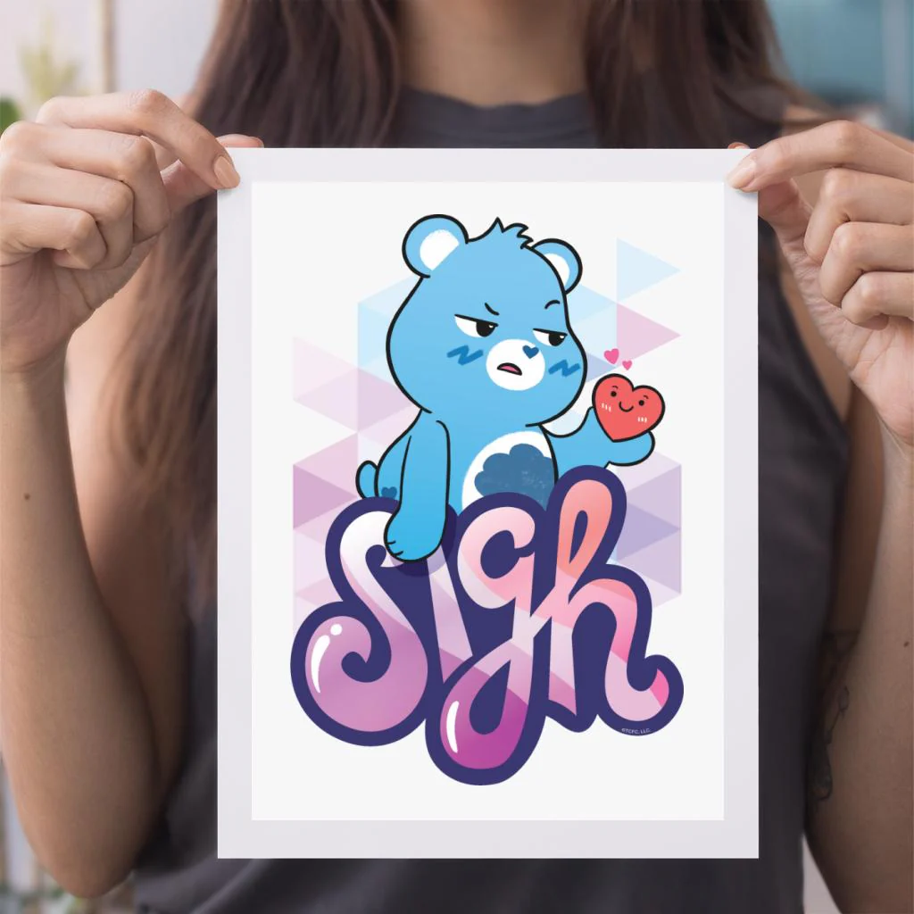 Unlock The Magic Grumpy Bear Sigh A4 Print - Image 3