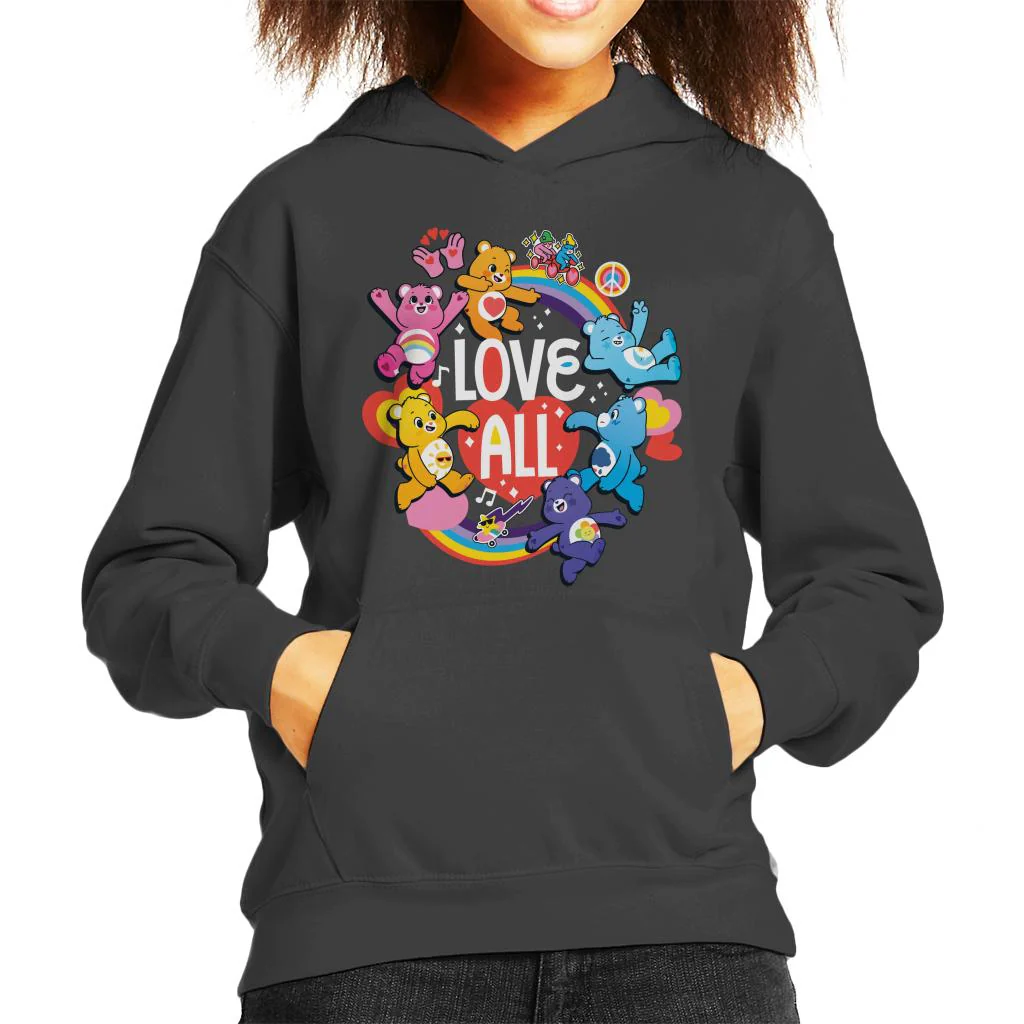 Unlock The Magic Love All White Text Kids Hooded Sweatshirt - Image 3