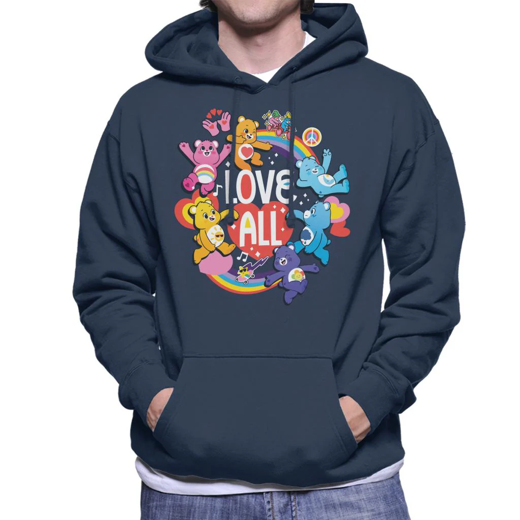 Unlock The Magic Love All White Text Men's Hooded Sweatshirt