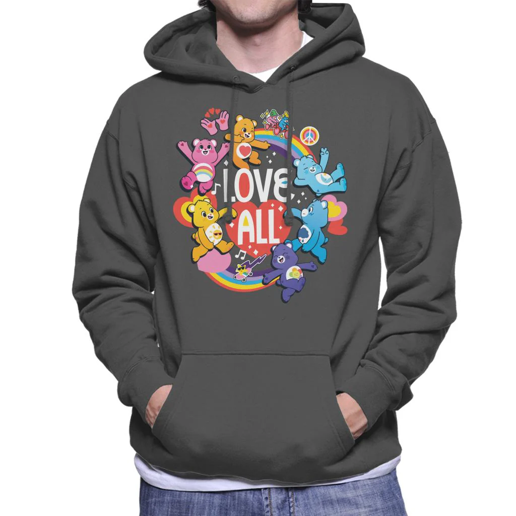 Unlock The Magic Love All White Text Men's Hooded Sweatshirt - Image 4