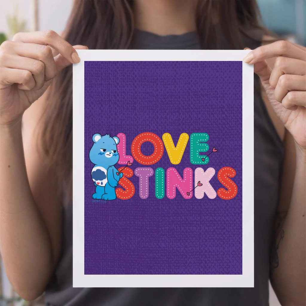 Unlock The Magic Grumpy Bear Love Stinks A4 Print - Image 3