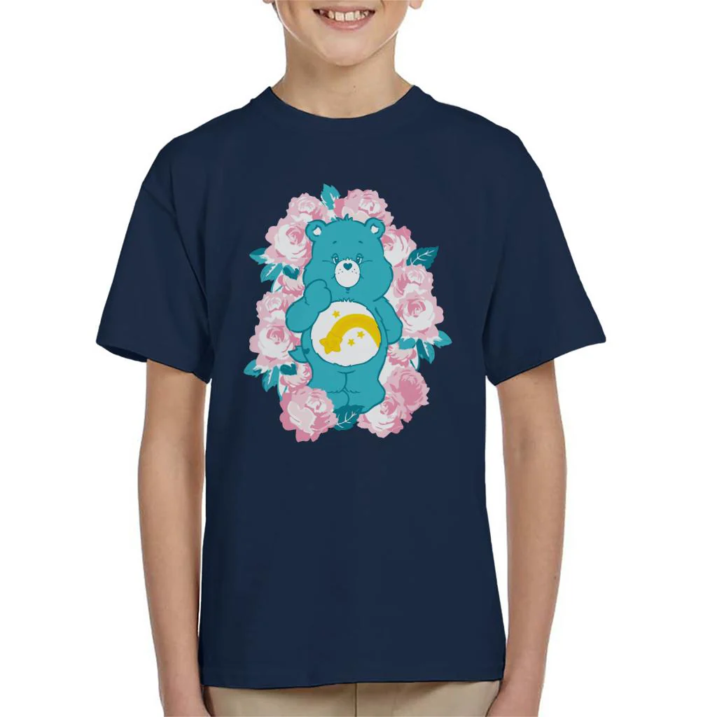 Wish Bear Pink Flowers Kids T-Shirt - Image 3