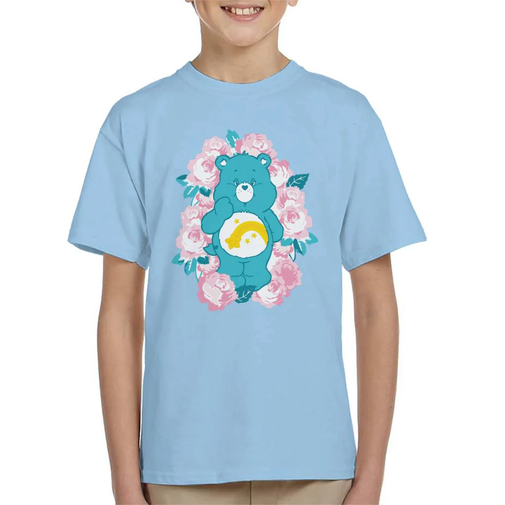 Wish Bear Pink Flowers Kids T-Shirt - Image 4