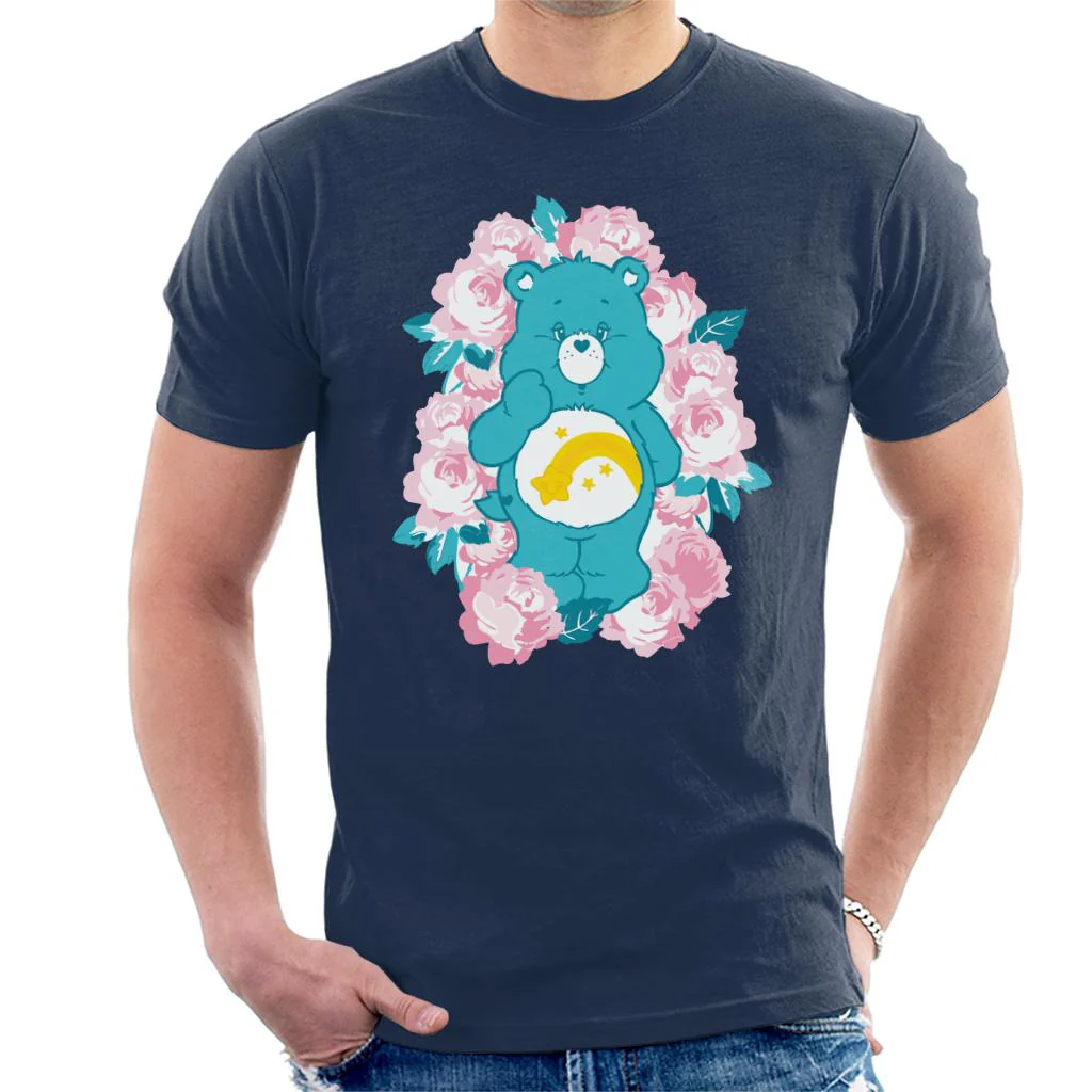 Wish Bear Pink Flowers Men's T-Shirt - Image 3
