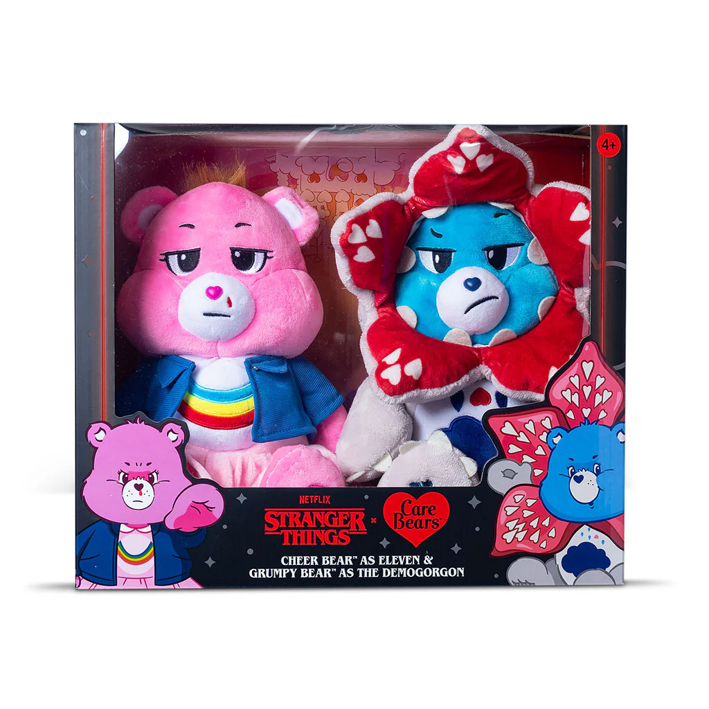 Care Bears x Stranger Things 2pk Boxed Set (Cheer as Eleven and Grumpy as the Demogorgon) 30cm Plush - Image 3