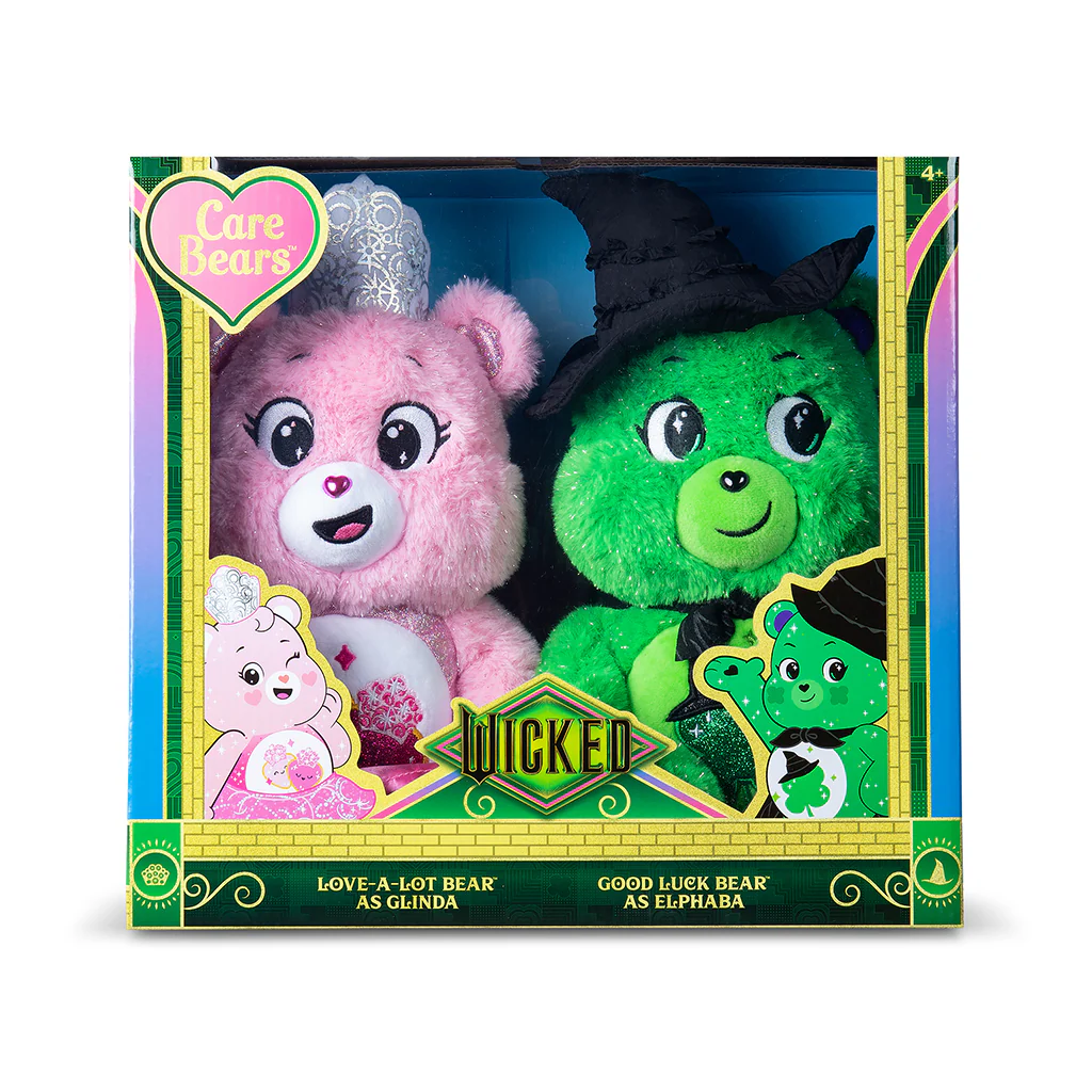 Care Bears x Wicked 2pk Boxed Set (Love-a-Lot Bear as Glinda and Good Luck Bear as Elphaba) 30cm Plush - Image 4