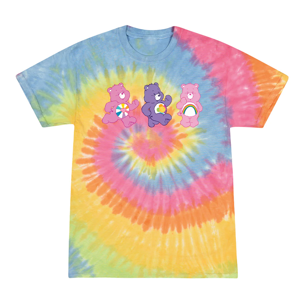 Cheer Bear and Friends Tie Dye Kids T-Shirt - Image 3