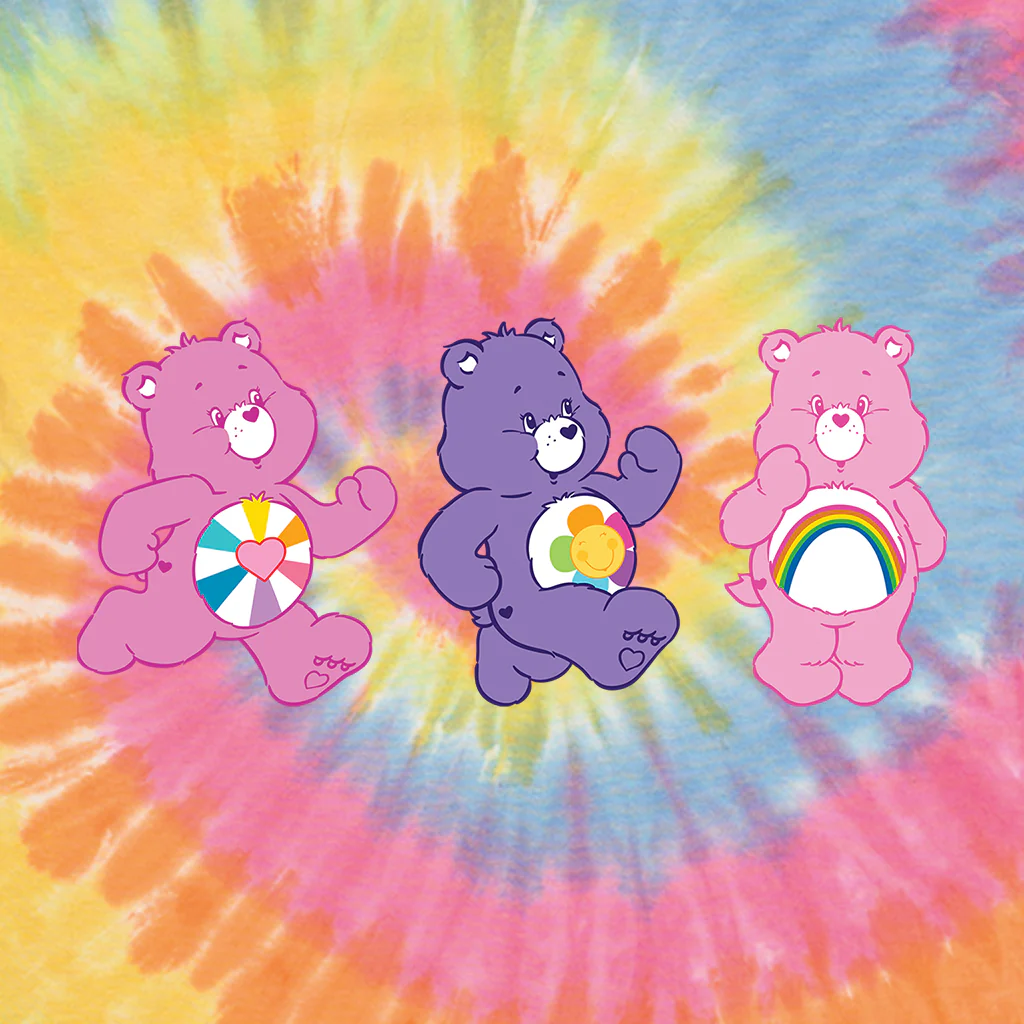 Cheer Bear and Friends Tie Dye Kids T-Shirt - Image 4