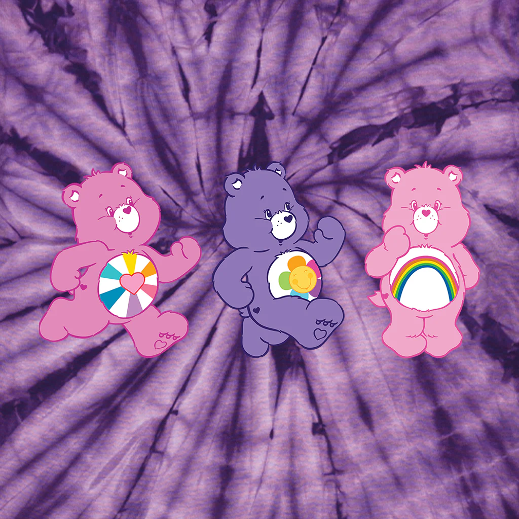Cheer Bear and Friends Tie Dye Kids T-Shirt - Image 5