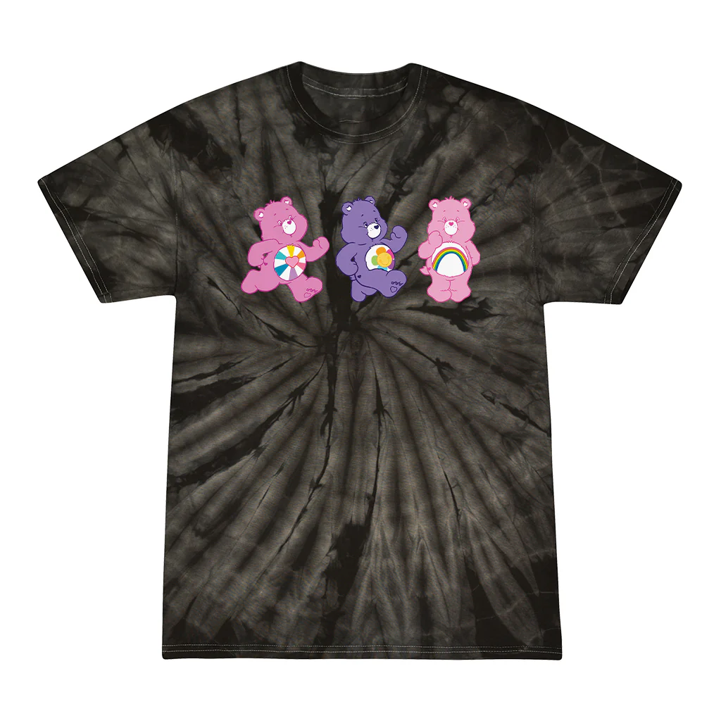 Cheer Bear and Friends Tie Dye Kids T-Shirt - Image 6