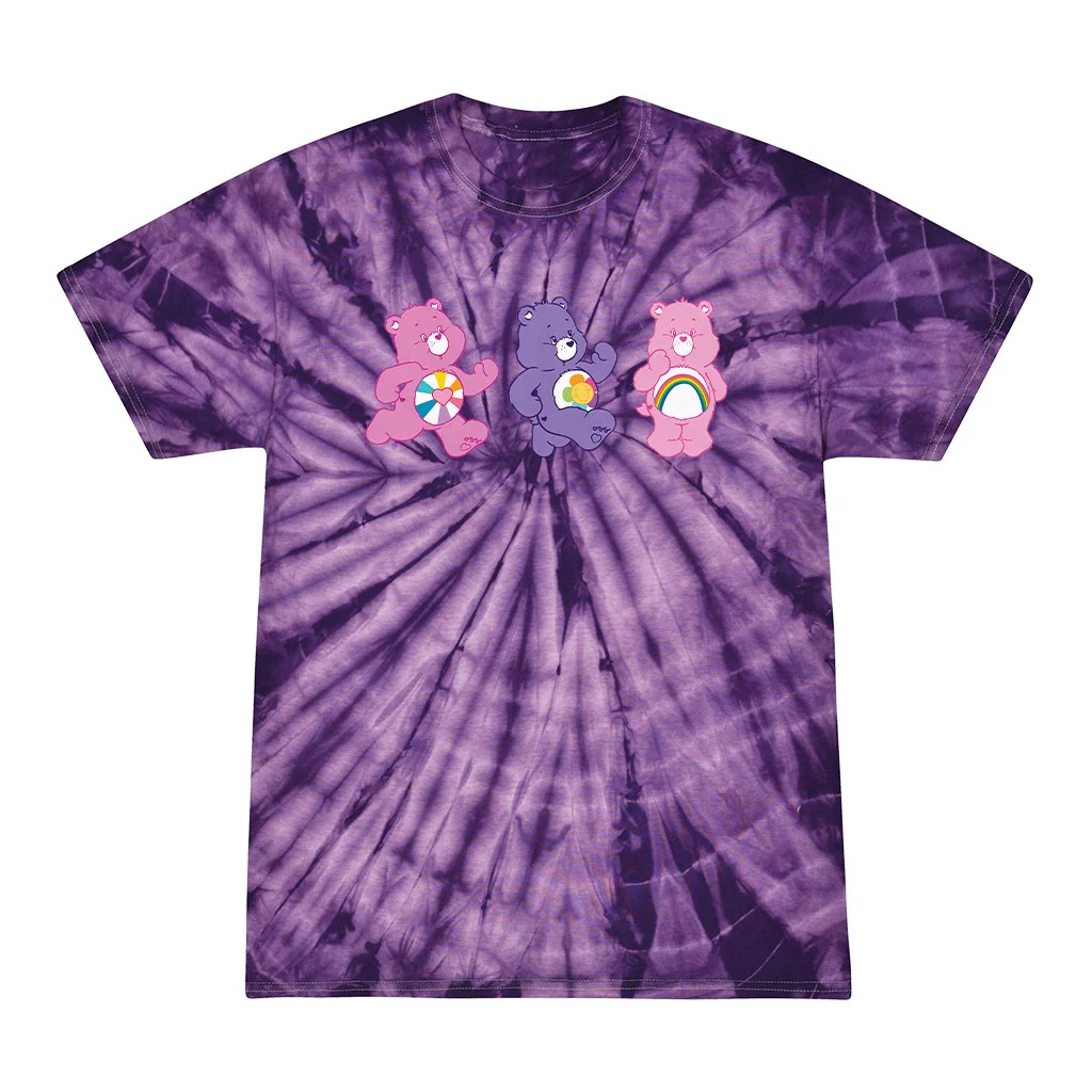 Cheer Bear and Friends Tie Dye Kids T-Shirt - Image 8